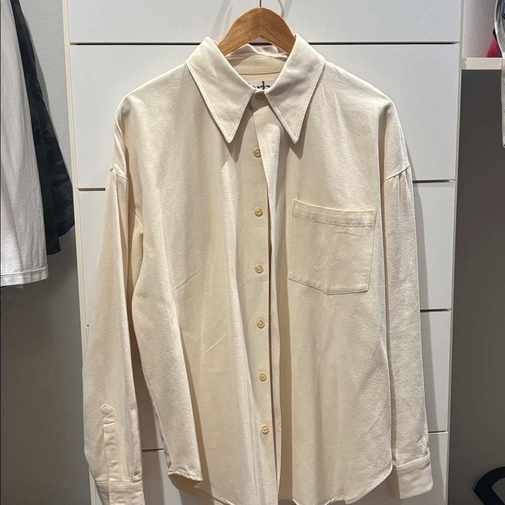 Elegant Cream Button-Up Shirt from California Arts ; size medium